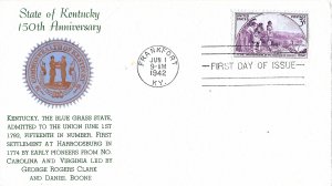 #904 FDC, 3c Kentucky 150th, Espenshade