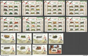 Ss1092 1992 Guyana Christmas Transport Toy Trains Of The World !!! 8Kb+8Bl Mnh