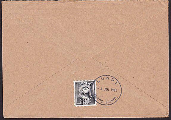 GB LUNDY 1985 20p Puffin on cover ..........................................5734