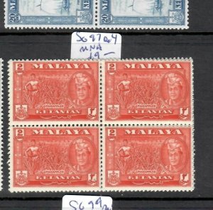 MALAYA KELANTAN   (P0607B)  SULTAN  2C       SG 97     BLOCK OF 4   MNH 