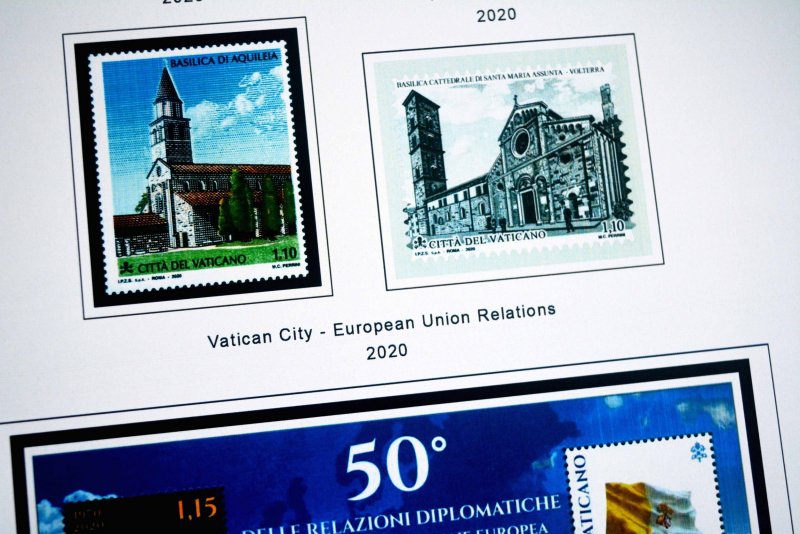 COLOR PRINTED VATICAN CITY 2011-2020 STAMP ALBUM PAGES (48 illustrated pages)