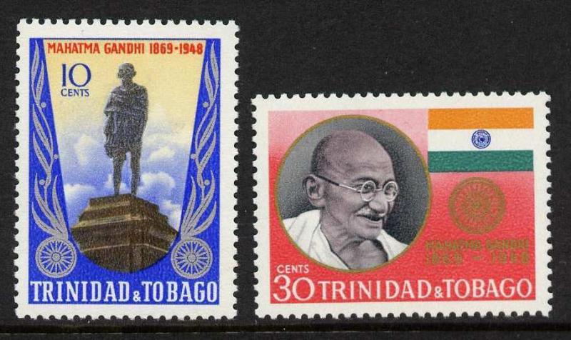 Trinidad & Tobago 181-2 MNH Mahatma Gandhi, Flag, Monument