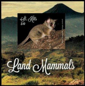 St. Kitts 2016 - Land Animals - IMPERF Souvenir Stamp Sheet - Scott #954 - MNH