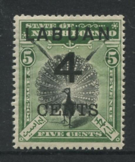 Labuan - Scott 87 - Overprint - 1899 - MH - 4c on a 5c Stamp