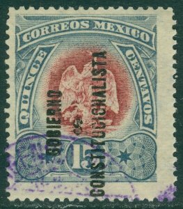 EDW1949SELL : MEXICO 1914 Scott #421 Very Fine, Used. Scarce stamp. Catalog $250