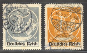 Bavaria Scott 271,273 Used H - 1920 von Kaulbach's Genius O/...