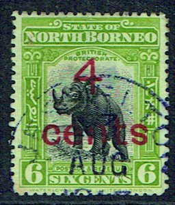 NORTH BORNEO 1916 4c on 67c black and olive-green - 42230