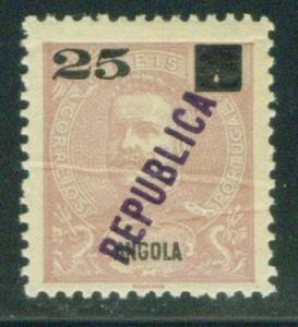 Angola  Scott 117 MH* 1912 creased overprinted stamp