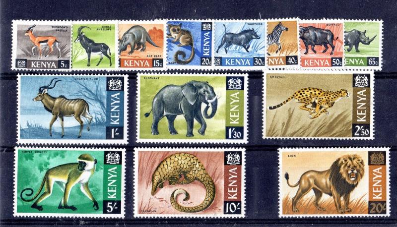 Kenya 1966 Animals Set To 20/- SG20/35 Mint MH X6661