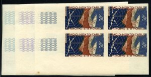 Monaco #280-282 (YT 376-378) Cat€200, 1951 Radio Monte Carlo, set of three,...