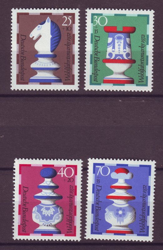 J25197 JLstamps 1972 germany set mnh #b491-4 chess