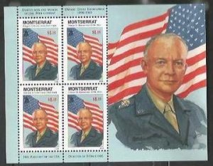 MONTSERRAT - 1998 - Dwight David Eisenhower -Perf 4v Min Sheet-Mint Never Hinged