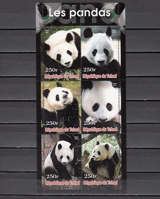 Chad, 2003 Cinderella issue. Pandas sheet.