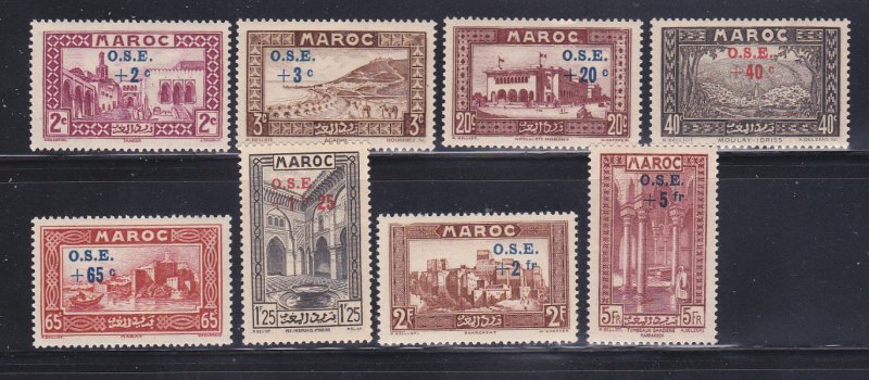 French Morocco B13-B20 Set MH Surcharges