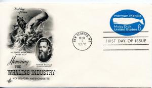 1970 US Sc U554 First Day Cover Herman Melville Whaling Moby Dick Art Craft FDC