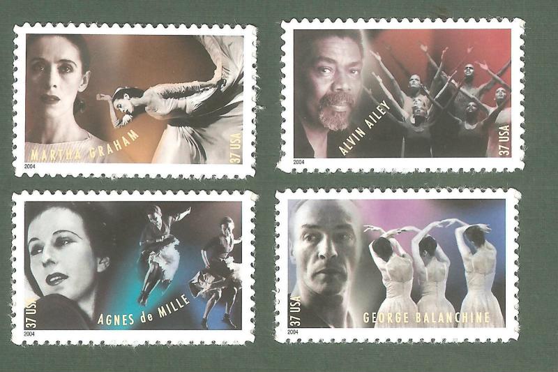 3840-43 American Choreographers Set Of 4 MNH Free Shipping (A-232)