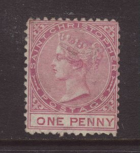 1871 St Christopher 1d Wmk Crown CC Perf 12½ Unused SG2