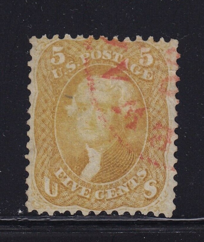 67 F-VF used neat light Red cancel with nice color cv $ 860 ! see pic !