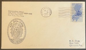 USS JOHN ADAMS SSBN-620 FROM COMMANDING OFFICER JUL 1964 FT LAUDERDALE CACHET