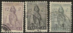 Angola SC. 245-247, used.  245: thin. 247: short perfs at bottom.  1932.  (A571)