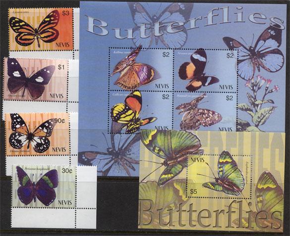 Nevis 2003, Butterflies, 1356-1361, MNH