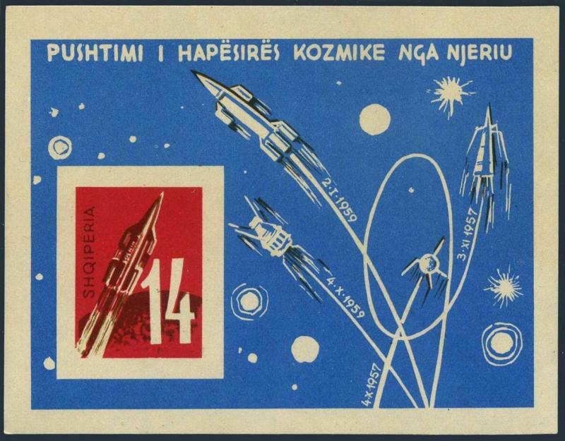 Albania 621-624,624a imperf.Michel 668-671,Bl.10.Russian Space Explorations,1962