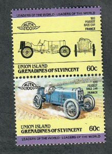 St. Vincent Grenadines - Union Island #148 Cars MNH attached pair