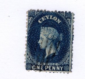 Ceylon #46 Thin - Used - CAT VALUE $9.00