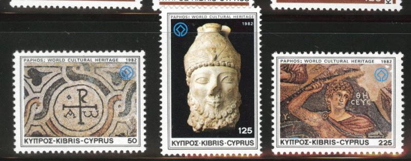 Cyprus Scott 581-3 MH* 1982 mosaic set