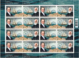 PIONEERS OF TRANSATLANTIC MAIL SERVICE = SHEET OF 16 MNH Canada 2004 2041-42