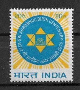 1972 India Sc558 Sri Aurobindo Ghose MNH