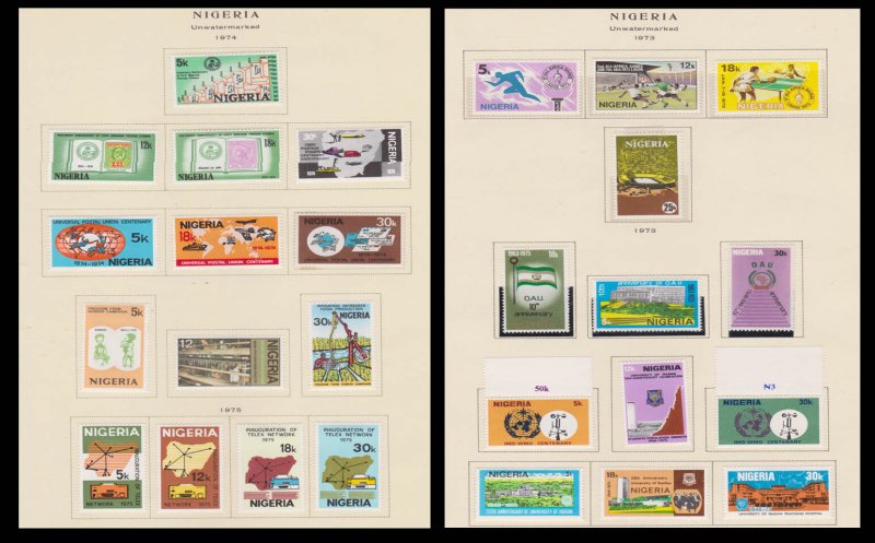 COLLECTION OF NIGERIA STAMPS FROM 1971-2000 - 290V ON ALBUM PAGES