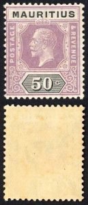 Mauritius SG237 50c Dull purple and Black Die 2 M/M Cat 7.50 pounds