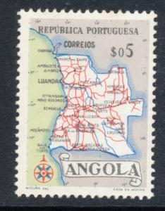 Angola #386 mint hinged, Map