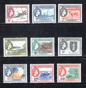 British Virgin Islands #115-123 short set VF, Unused, CV $8.60  ...   6940035