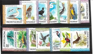 MONTSERRAT Sc 231-43A NH issue of 1970 - BIRDS