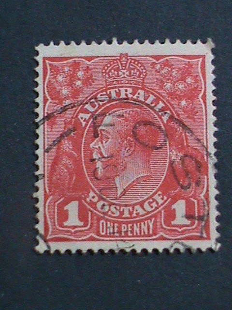 ​AUSTRALIA-1914 SC#21 OVER 100 YEARS OLD-KING GEORGE V-1 P USED-VERY FINE