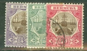 IX: Bermuda 28, 34-5, 37-8 used; 29-33, 36, 39 mint CV $105; scan shows a few