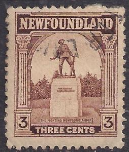 Newfoundland 1923 - 24 KGV 3ct Statue Fighting Newfoundlander SG 151 ( M1049)