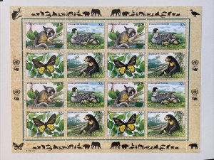 1998 United Nations New York Sheet Endangered Species MNH Mi# 767-70, Sc# 730-3