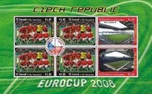 St. Vincent 2008 SC# 3621 Eurocup Czech Republic, Soccer - Sheet of 6 Stamps MNH