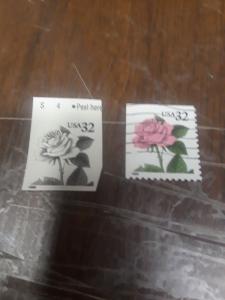 1995 32c Pink Rose Missing Color