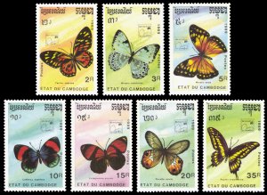 Cambodia 1989 BUTTERFLIES Scott #997-1003 Mint Never Hinged