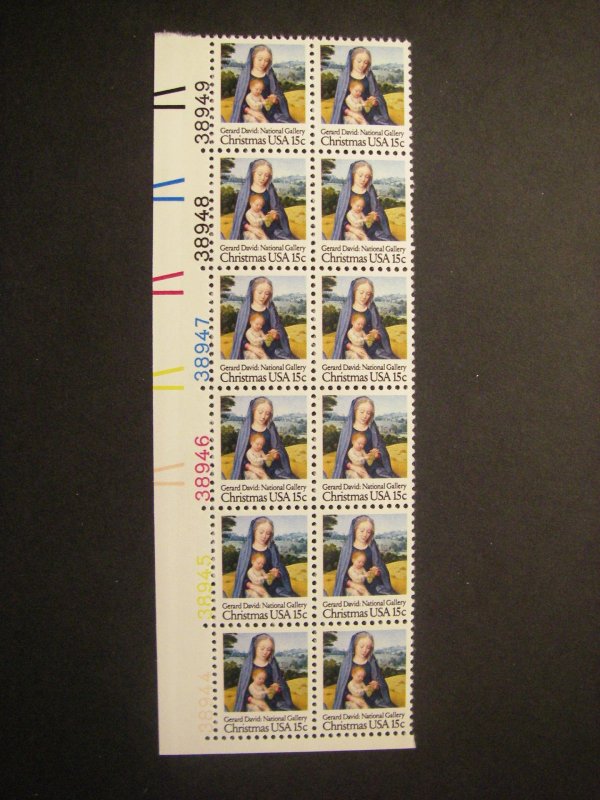 Scott 1799, 15c Madonna & Child, PB12 #38944-38949 LL, MNH Christmas Beauty