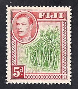 Fiji #124 5p Sugar Cane, mint OG NH EGRADED XF 92 XXF