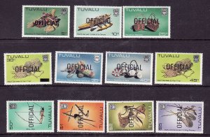 Tuvalu-Sc#O21-32 exO23,O25A- id2-unused NH Official set-Handicrafts-1984