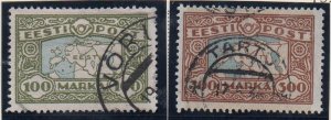 Estonia Sc 78-79 1923-24 100m & 300m Map  stamp set  used