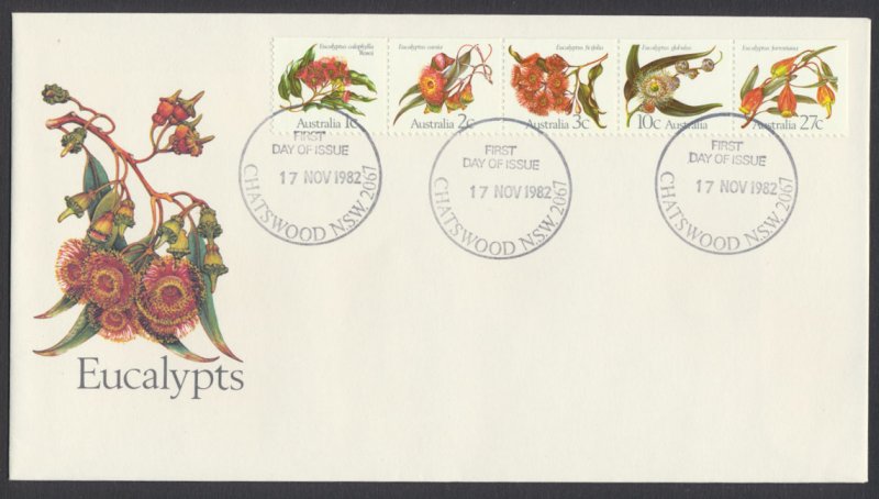 Australia SG 870-874 on First Day Cover Eucalypts  SC# 852b see details see s...