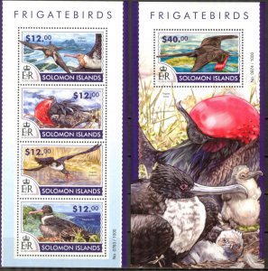 Solomon Islands 2015 Birds Frigatebirds sheet +S/S MNH