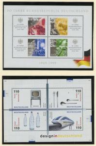 GERMANY 1999 SELECTION OF MINT NEVER  HINGED  & USED STAMPS FACE VALUE 61.88  DM